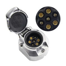 Load image into Gallery viewer, 2Pcs/Set Car 12V 7 Pin EU Plug Trailer Plug Socket Rubber Seal Trailer Coupling Connector Trailers Accessories