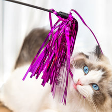 Load image into Gallery viewer, Funny Cat Toy Ringing Reflective Paper Teaser Wand Kitten Interactive Toy with Bell Pet Teaser Stick