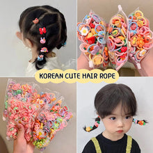 Load image into Gallery viewer, 20pcs/bag Cute Children Elastic Hair Bands for Kids Girls Cartoon Bow Scrunchies Hair Rope Sweet Hair Circle Baby Hair Accessories