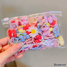 Load image into Gallery viewer, 20pcs/bag Cute Children Elastic Hair Bands for Kids Girls Cartoon Bow Scrunchies Hair Rope Sweet Hair Circle Baby Hair Accessories