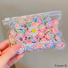 Load image into Gallery viewer, 20pcs/bag Cute Children Elastic Hair Bands for Kids Girls Cartoon Bow Scrunchies Hair Rope Sweet Hair Circle Baby Hair Accessories