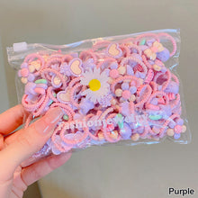Load image into Gallery viewer, 20pcs/bag Cute Children Elastic Hair Bands for Kids Girls Cartoon Bow Scrunchies Hair Rope Sweet Hair Circle Baby Hair Accessories
