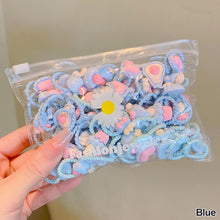 Load image into Gallery viewer, 20pcs/bag Cute Children Elastic Hair Bands for Kids Girls Cartoon Bow Scrunchies Hair Rope Sweet Hair Circle Baby Hair Accessories