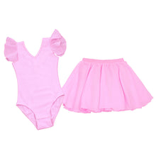 Load image into Gallery viewer, Girls Double V-Neck Yarn Sleeve One-Piece Suit Daily Dance Body Training Performance Suit Ballet Separate Suit
