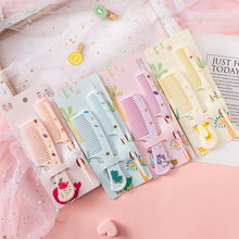Load image into Gallery viewer, Cute Household Children's Cartoon Hair Comb Two-Piece Set Primary School Students Portable Smooth Hair Plastic Comb