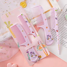 Load image into Gallery viewer, Cute Household Children's Cartoon Hair Comb Two-Piece Set Primary School Students Portable Smooth Hair Plastic Comb