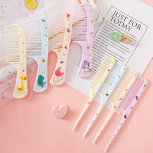 Load image into Gallery viewer, Cute Household Children's Cartoon Hair Comb Two-Piece Set Primary School Students Portable Smooth Hair Plastic Comb