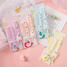 Load image into Gallery viewer, Cute Household Children's Cartoon Hair Comb Two-Piece Set Primary School Students Portable Smooth Hair Plastic Comb