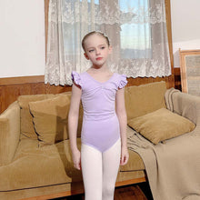 Load image into Gallery viewer, Girls Kids Ballet Dress Gymnastics Leotards Short Sleeve Ballet Dancewear Skirts Cotton Spandex Gym Children Leotards
