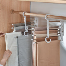 Load image into Gallery viewer, 5 in 1 Pants Hanger Trouser Organizer Clother Hanger Closet Storage Multifunction Shelves Organizer Stainless Steel Trouser Hangers