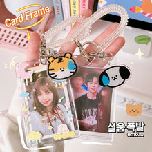 Load image into Gallery viewer, Kpop Photocard Holder Acrylic Credit ID Bank Card Photo Display Holder Bus Subway Card Protective Case Pendant Gift