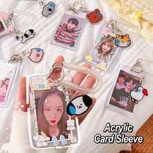 Load image into Gallery viewer, Kpop Photocard Holder Acrylic Credit ID Bank Card Photo Display Holder Bus Subway Card Protective Case Pendant Gift