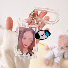Load image into Gallery viewer, Kpop Photocard Holder Acrylic Credit ID Bank Card Photo Display Holder Bus Subway Card Protective Case Pendant Gift