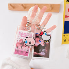 Load image into Gallery viewer, Kpop Photocard Holder Acrylic Credit ID Bank Card Photo Display Holder Bus Subway Card Protective Case Pendant Gift
