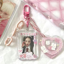 Load image into Gallery viewer, 1inch Kpop Photocard Holder Acrylic Credit ID Bank Card Photo Display Holder Bus Subway Card Protective Case Pendant Gift