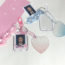 Load image into Gallery viewer, 1inch Kpop Photocard Holder Acrylic Credit ID Bank Card Photo Display Holder Bus Subway Card Protective Case Pendant Gift
