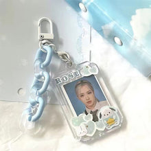 Load image into Gallery viewer, 1inch Kpop Photocard Holder Acrylic Credit ID Bank Card Photo Display Holder Bus Subway Card Protective Case Pendant Gift