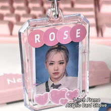 Load image into Gallery viewer, 1inch Kpop Photocard Holder Acrylic Credit ID Bank Card Photo Display Holder Bus Subway Card Protective Case Pendant Gift
