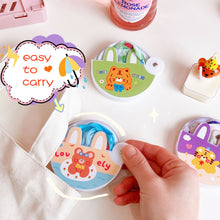 Load image into Gallery viewer, Portable Folding Round Fan With Handle Cartoon Mini Fan Comfortable Grip Fabric Smooth Edges Folding Hand Fan for Home