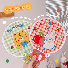 Load image into Gallery viewer, Portable Folding Round Fan With Handle Cartoon Mini Fan Comfortable Grip Fabric Smooth Edges Folding Hand Fan for Home