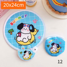 Load image into Gallery viewer, Portable Folding Round Fan With Handle Cartoon Mini Fan Comfortable Grip Fabric Smooth Edges Folding Hand Fan for Home