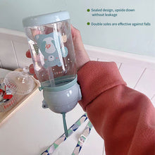 Load image into Gallery viewer, 600ml Portable Kids Water Bottle Sippy Cup Creative Cartoon Baby Feeding Cups with Straws Leakproof Water Bottles Outdoor Children's Cups