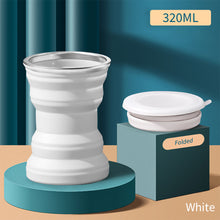 Load image into Gallery viewer, Portable Silicone Folding Water Cup With Lid and Lanyard Heat Resistant Telescopic Collapsible Foldable Mug For Travel Camping