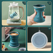 Load image into Gallery viewer, Portable Silicone Folding Water Cup With Lid and Lanyard Heat Resistant Telescopic Collapsible Foldable Mug For Travel Camping
