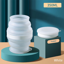 Load image into Gallery viewer, Portable Silicone Folding Water Cup With Lid and Lanyard Heat Resistant Telescopic Collapsible Foldable Mug For Travel Camping