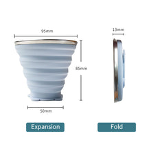 Load image into Gallery viewer, Portable Silicone Folding Water Cup With Lid and Lanyard Heat Resistant Telescopic Collapsible Foldable Mug For Travel Camping