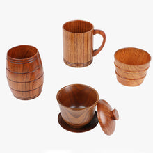Load image into Gallery viewer, Sour Jujube Wooden Handmade Water Coffee Mug Big Belly Cup Tea Beer Juice Milk Mugs Drink Cups With Handle Kitchen Bar Drinkware