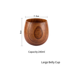Load image into Gallery viewer, Sour Jujube Wooden Handmade Water Coffee Mug Big Belly Cup Tea Beer Juice Milk Mugs Drink Cups With Handle Kitchen Bar Drinkware