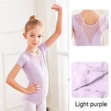 Load image into Gallery viewer, Children's Dance Costume Summer Short Sleeved Dance Costume Breathable Comfortable Mesh Splicing Dance Training Clothes
