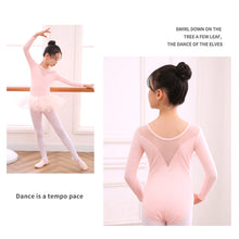 Load image into Gallery viewer, Children's Dance Costume Summer Long Sleeved Dance Costume Breathable Mesh Splicing Dance Training Clothes