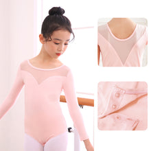 Load image into Gallery viewer, Children's Dance Costume Summer Long Sleeved Dance Costume Breathable Mesh Splicing Dance Training Clothes