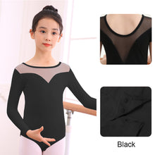 Load image into Gallery viewer, Children's Dance Costume Summer Long Sleeved Dance Costume Breathable Mesh Splicing Dance Training Clothes