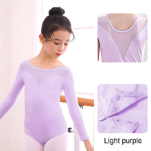Load image into Gallery viewer, Children's Dance Costume Summer Long Sleeved Dance Costume Breathable Mesh Splicing Dance Training Clothes