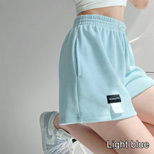 Load image into Gallery viewer, Summer Thin Loose Fitting Sports Shorts Casual High Waisted Straight Elastic Waist Shorts for Women