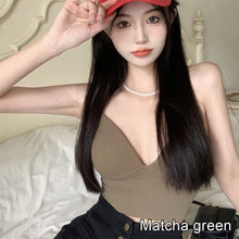 Load image into Gallery viewer, Women Solid Color Suspender Vest Sexy Navel Crop Tops Anti Glare Bra Pad Integrated Vest Summer Slim-fit Short Vest