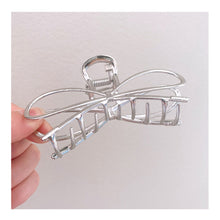Load image into Gallery viewer, Simple Silver Bow Hairpin Hair Claw Clip Temperamental Alloy Headwear Hair Clip Hair Accessory for Women