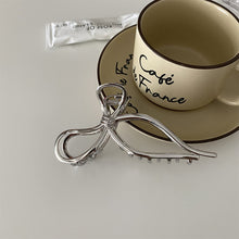 Load image into Gallery viewer, Temperamental Alloy Bow Hairpin Hair Claw Clip Simple Silver Gold Headwear Hair Clip Hair Accessory