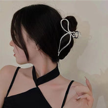 Load image into Gallery viewer, Temperamental Alloy Bow Hairpin Hair Claw Clip Simple Silver Gold Headwear Hair Clip Hair Accessory