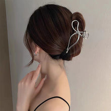 Load image into Gallery viewer, Temperamental Alloy Bow Hairpin Hair Claw Clip Simple Silver Gold Headwear Hair Clip Hair Accessory