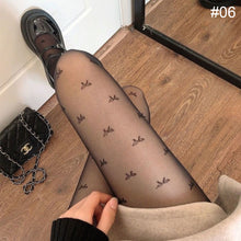 Load image into Gallery viewer, Thin Pantyhose Love Butterfly Polka Dot Jacquard Stockings Comfortable Breathable Sexy Black White Thin Stockings for Women