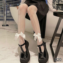 Load image into Gallery viewer, Women Sexy Lace Hollow Thin Pantyhose Flower Vine Letter Moon Black White Stockings Hollow Fishnet Stockings