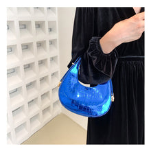 Load image into Gallery viewer, Fashionable Simple Handbag Shoulder Bag Versatile Niche Glossy PU Leather Underarm Bag Crescent Bag for Women