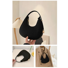 Load image into Gallery viewer, Simple Niche Shoulder Bag Underarm Bag Temperamental Solid Color Comfortable Felt Cloth Handbag for Women