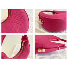 Load image into Gallery viewer, Simple Niche Shoulder Bag Underarm Bag Temperamental Solid Color Comfortable Felt Cloth Handbag for Women