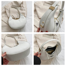 Load image into Gallery viewer, Women Retro Casual Small Shoulder Bag Solid Color Temperamental Underarm Bag PU Leather Crescent Bag Handbag