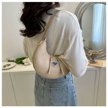 Load image into Gallery viewer, Women Retro Casual Small Shoulder Bag Solid Color Temperamental Underarm Bag PU Leather Crescent Bag Handbag